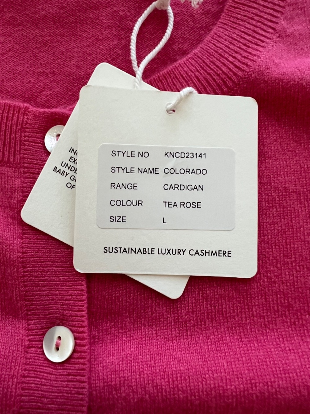 Arch4 Baby Goat Cashmere Cardigan, Size Large - Picture 7 of 8